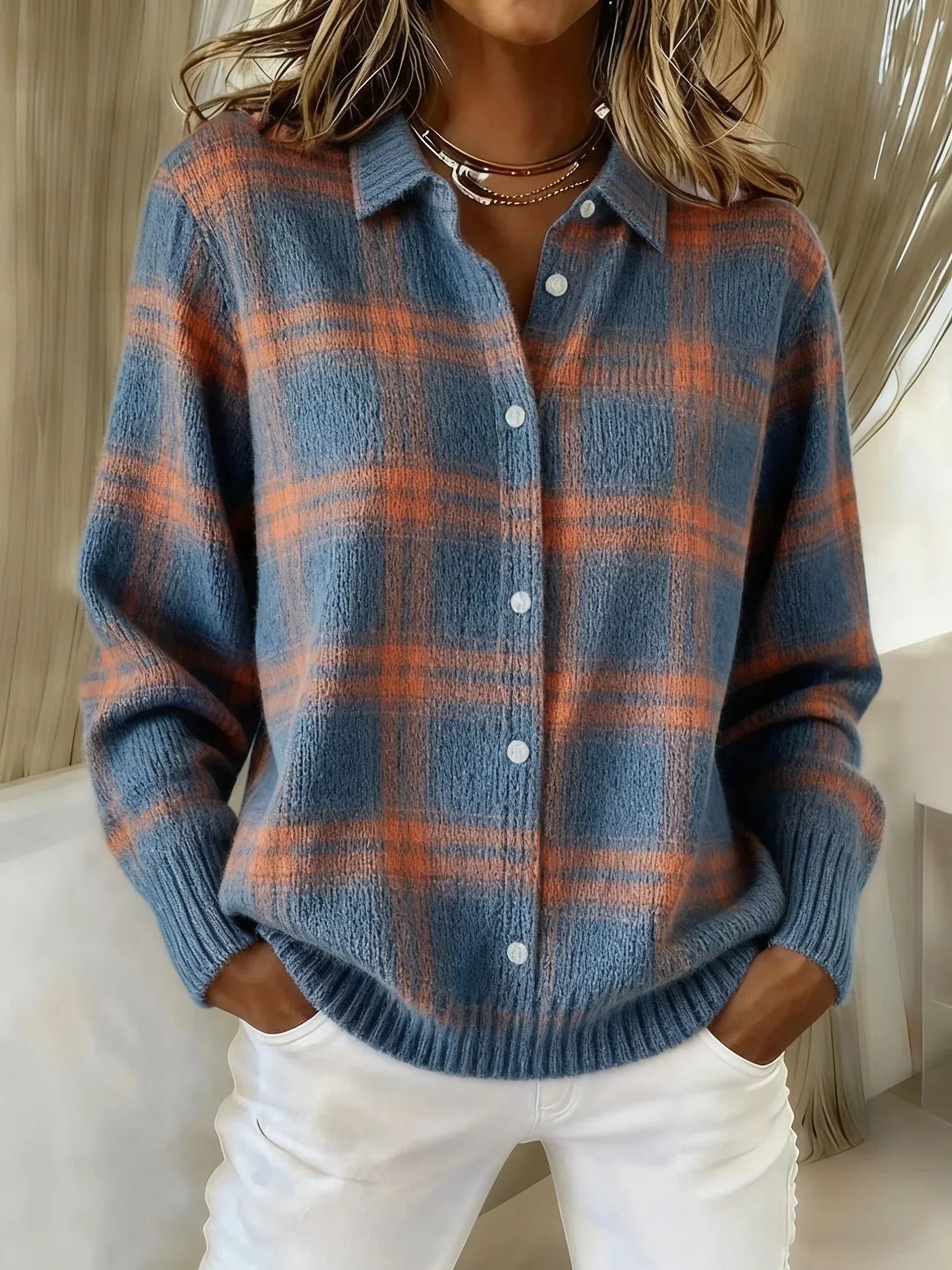 Nordave™ Victoria Retro Check Contrast Sweater