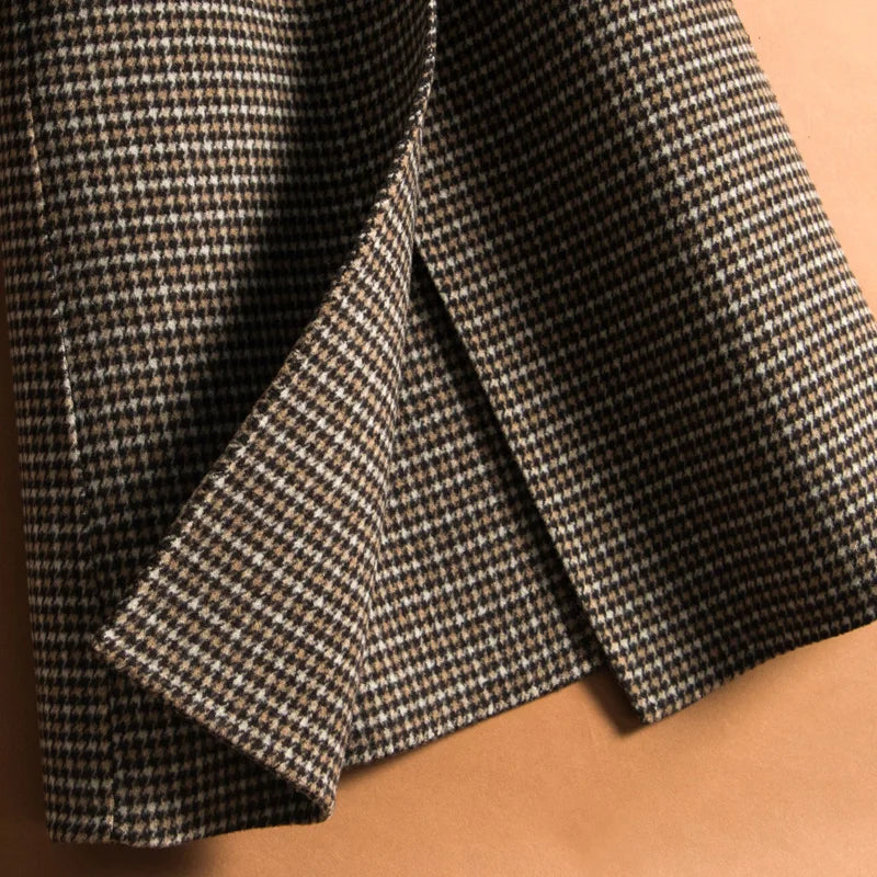 Nordave™ Arvika Houndstooth Wool Coat