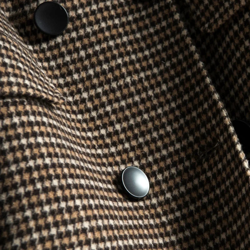 Nordave™ Arvika Houndstooth Wool Coat