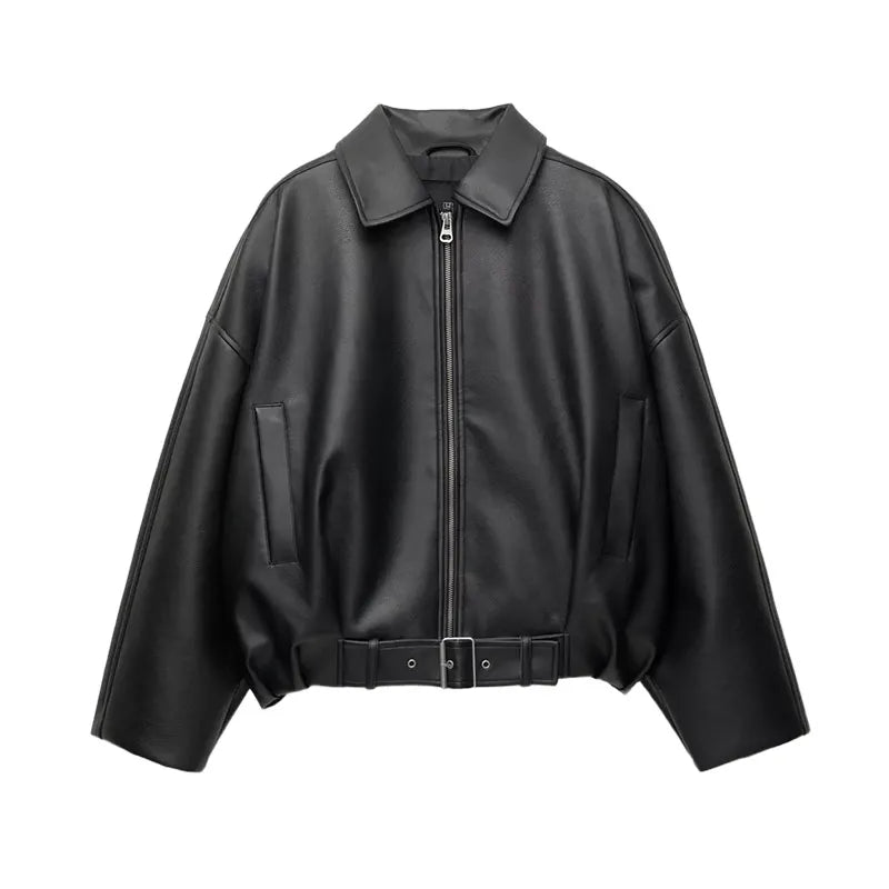 Nordave™ Freja Vintage Leather Bomber Jacket