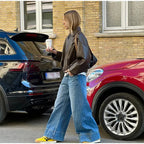 Nordave™ Freja Vintage Leather Bomber Jacket