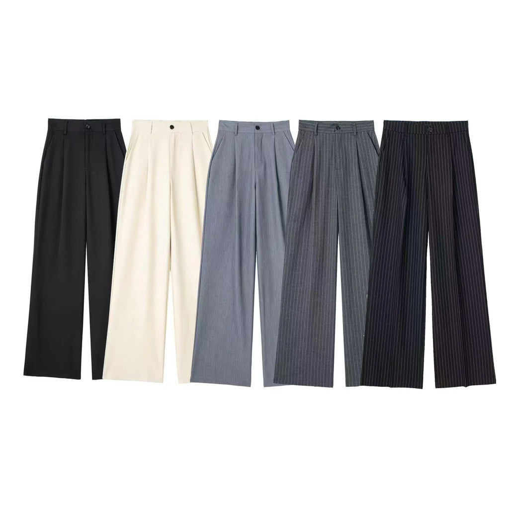 Nordave™ Linnea Striped Wide-Leg Trousers