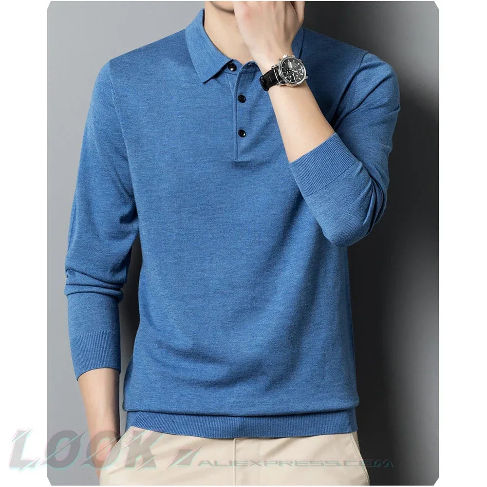 Nordave™ Wool-Blend Polo Sweater