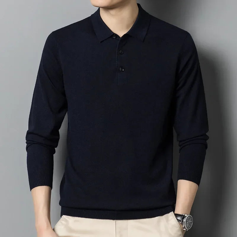 Nordave™ Wool-Blend Polo Sweater