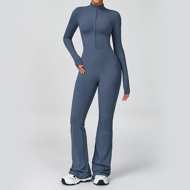 Nordave™ Arla Zip-Up Flare Jumpsuit