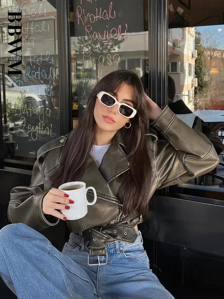 Nordave™ Vintage Moto Leather Jacket