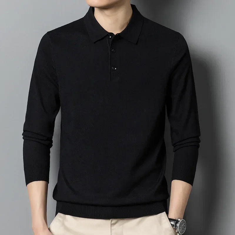Nordave™ Wool-Blend Polo Sweater