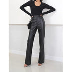Nordave™ Leather Straight Trousers