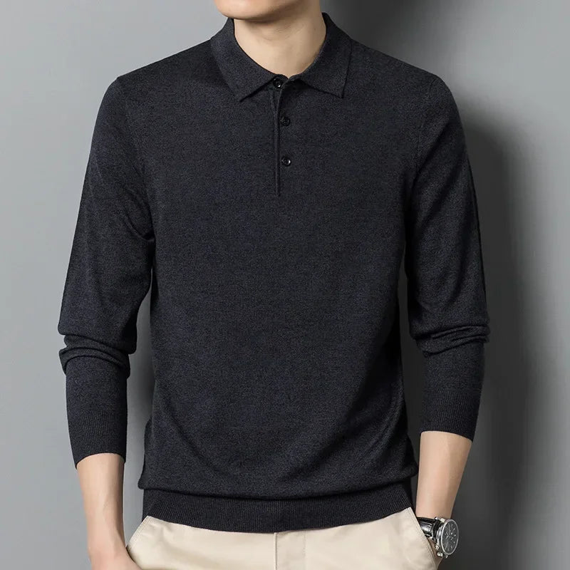 Nordave™ Wool-Blend Polo Sweater