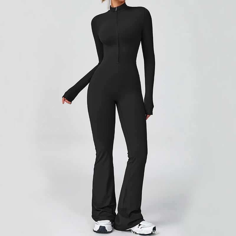 Nordave™ Arla Zip-Up Flare Jumpsuit