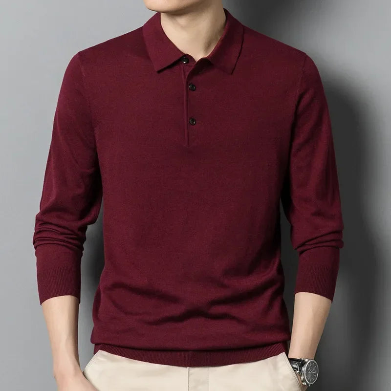 Nordave™ Wool-Blend Polo Sweater