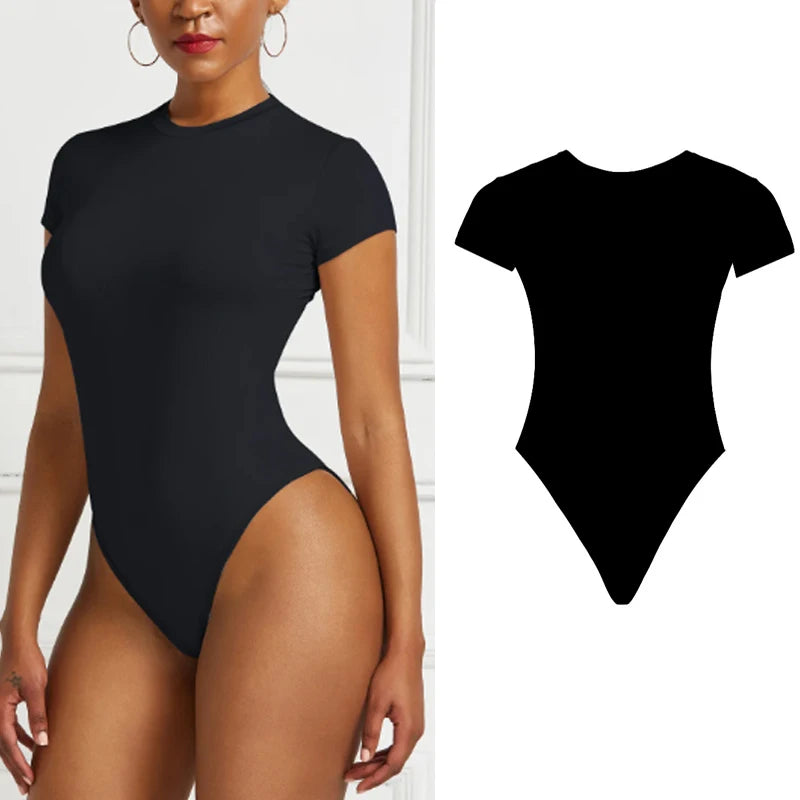 Nordave™ Lina Short Sleeve Bodycon Bodysuit