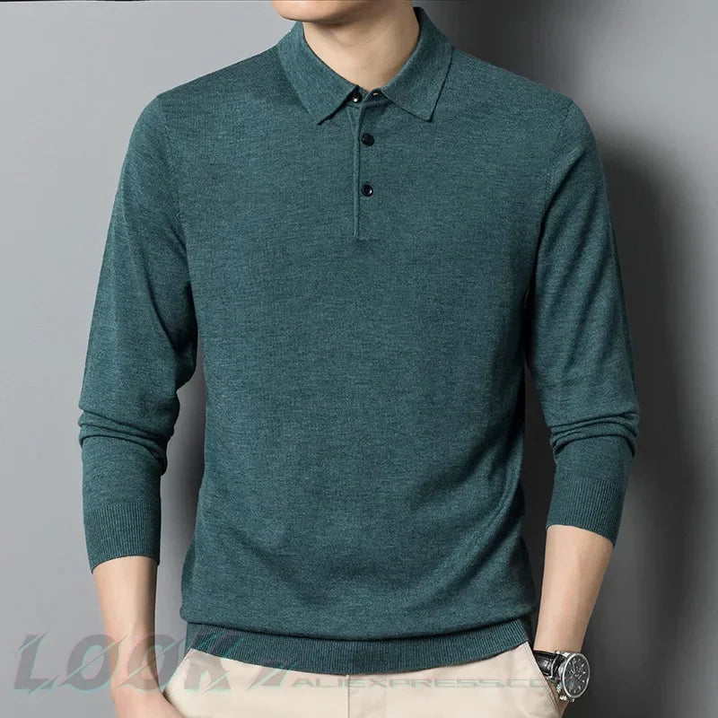 Nordave™ Wool-Blend Polo Sweater