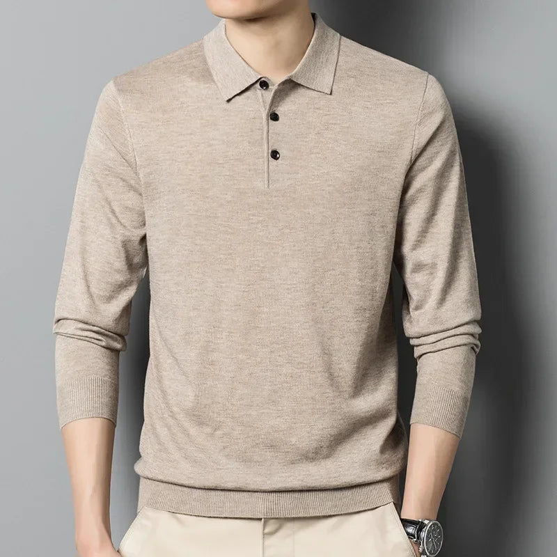 Nordave™ Wool-Blend Polo Sweater