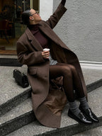Nordave™ Brown Wool Shoulder Coat