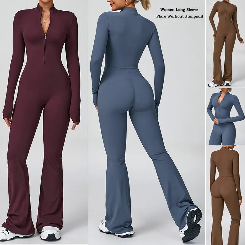 Nordave™ Arla Zip-Up Flare Jumpsuit