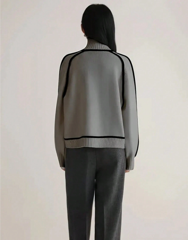 Nordave™ Contrast Detail Knitted Turtleneck Sweater