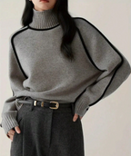 Nordave™ Contrast Detail Knitted Turtleneck Sweater